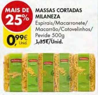 Pingo Doce Massas Cortadas Milaneza 500g promoção