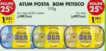 Pingo Doce Atum Posta Bom Perisco Ao Natural/Em Azeite 120g promoção