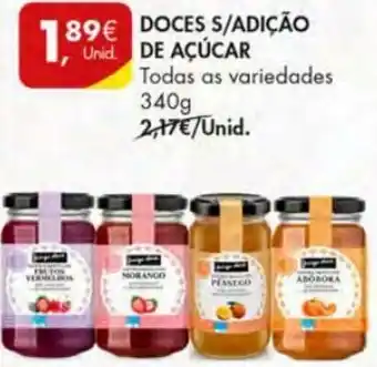 Pingo Doce Doces S/Adição de Açúcar 340g promoção