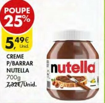 Creme P/Barrar Nutella 700g