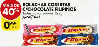 Pingo Doce Bolachas Cobertas Chocolate Filipinos 128g promoção