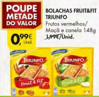 Pingo Doce Bolachas Fruit&Fit Triunfo 148g promoção