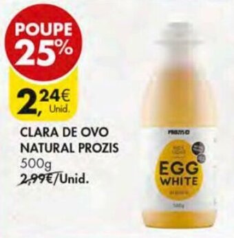 Pingo Doce Clara de ovo Natural Prozis 500g promoção