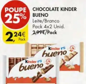 Pingo Doce Chocolate Kinder Bueno 4 x 2 Unid promoção