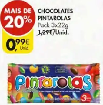 Pingo Doce Chocolates Pintarolas 3 x 22g promoção