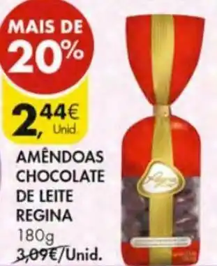 Pingo Doce Amêndoas Chocolate de Leite Regina 180g promoção