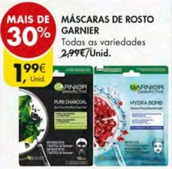 Pingo Doce Máscaras de Rosto Garnier promoção