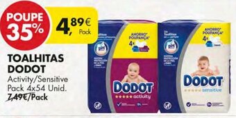 Pingo Doce Toalhitas Dodot 4 x 54 Unid promoção
