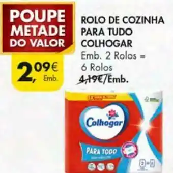 Pingo Doce Rolo de Cozinha Para Tudo Colhogar 2 Rolos=6 Rolos promoção