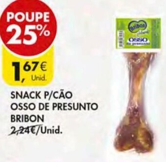 Pingo Doce Snack P/Cão Osso de Presunto Bribon promoção