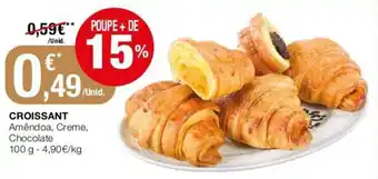 Intermarché Croissant Amêndoa Creme, Chocolate 100g promoção