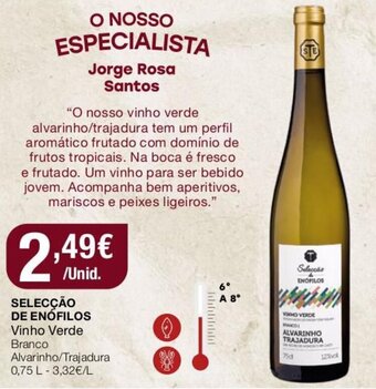 Intermarché Selecção de Enófilos Vinho Verde 0,75L promoção