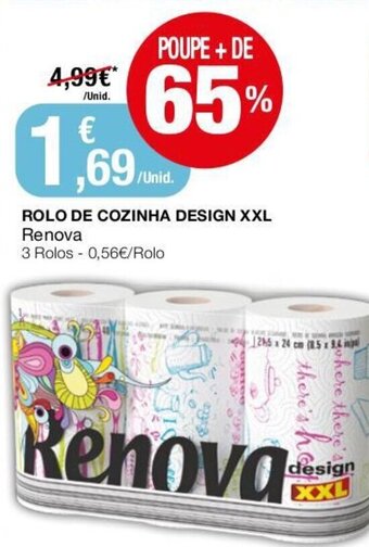 Intermarché Rolo de Cozinha Design XXL REnova 3 Rolos promoção