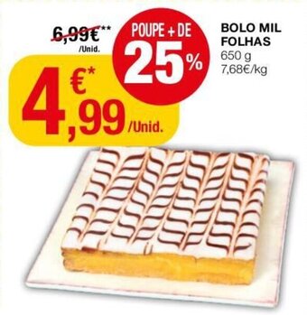 Intermarché Bolo Mil Folhas 650g promoção