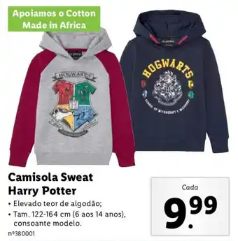 Lidl Camisola Sweat Harry Potter 122-164cm promoção