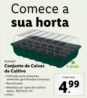 Lidl Parkside Conjunto de Caixas de Cultivo 36 x 12 x 22cm 4 unid promoção