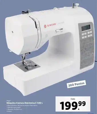 Singer Máquina Costura Eletrónica C620 L
