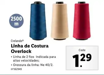 Lidl Crelando Linha de Costura Overlock 2500m promoção