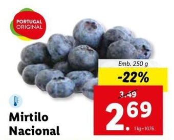Lidl Mirtilo Nacional 250g promoção