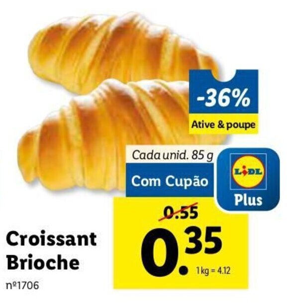 Promoção Croissant Brioche 85g em Lidl