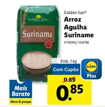 Lidl Golden Sun Arroz Agulha Suriname 1kg promoção