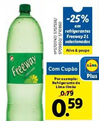 Lidl Refrigerante de Lima-Limão Freeway 2L promoção