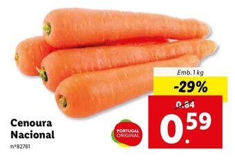 Lidl Cenoura Nacional 1kg promoção