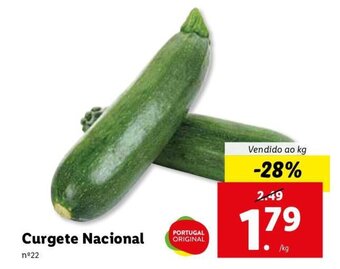 Lidl Curgete Nacional promoção