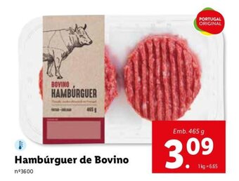 Lidl Hambúrguer de Bovino 465g promoção