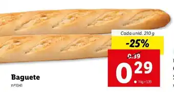 Lidl Baguete 210g promoção