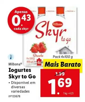 Milbona Iogurtes Skyr to Go 4 x 100g