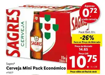 Lidl Sagres Cerveja Mini 15 x 33cl promoção