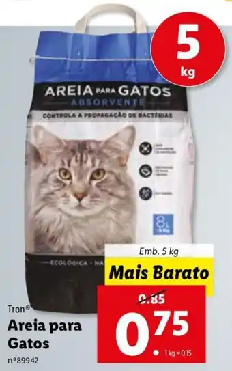 Lidl Tron Areia para Gatos 5kg promoção