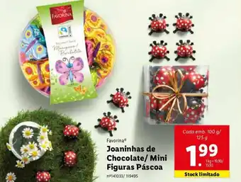 Lidl Favorina Joaninhas de Chocolate/Mini Figuras Páscoa 100g/125g promoção