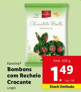 Lidl Favorina Bombons com Recheio Crocante 200g promoção