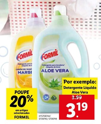 Lidl Formil Detergente Líquido Aloé Vera promoção