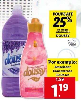 Lidl Doussy Amaciador Concentrado 30 doses promoção
