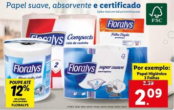 Lidl Floralys Papel Higiénico 3 folhas promoção