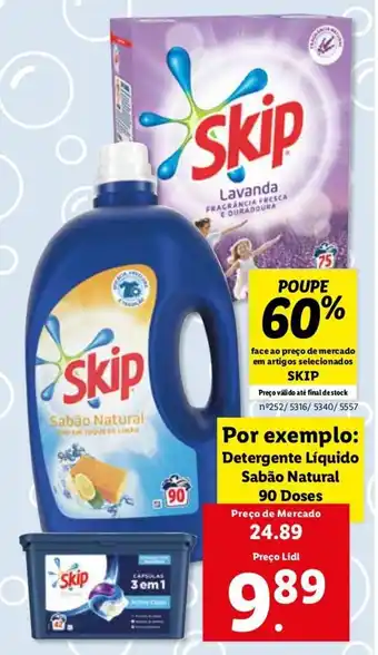 Skip Detergente Líquido Sabão Natural 90 doses