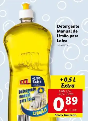 Lidl Detergente Manual de Limão para Loiça 1,5L + 0,5L promoção