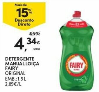 Continente Detergente Manual Loiça Fairy 1.5L promoção