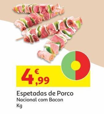 Auchan Espetadas porco:c/bacon kg promoção