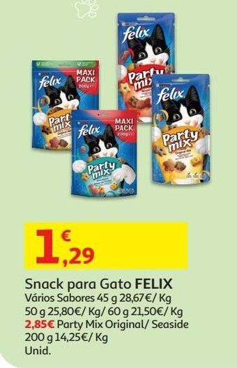 Auchan Snack gato party mix felix promoção