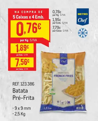 Makro Batata Pré-Frita 9x9mm 2,5kg promoção