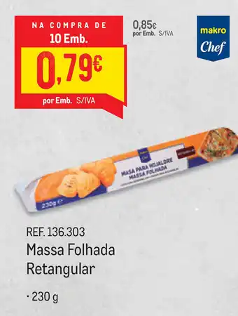 Makro Massa Folhada Retangular 230g promoção