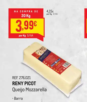 Makro Reny Picot Queijo Mozzarella 20kg promoção