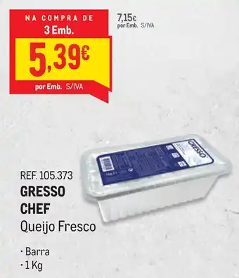 Makro Gresco Chef Queijo Fresco 1kg promoção