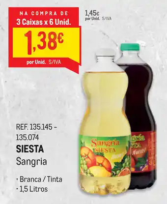 Makro Siesta Sangria 1,5 Litros promoção