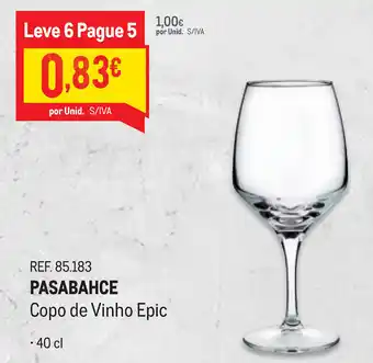 Makro Pasabache Copo de Vinho Epic 40cl promoção
