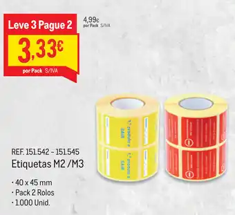 Etiquetas M2?M3 40x45mm